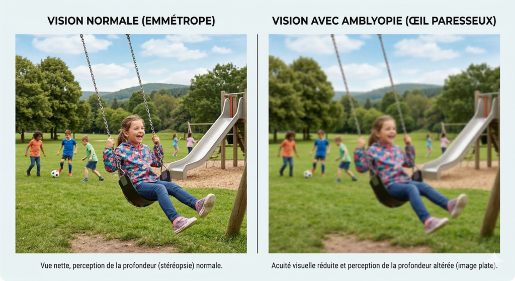 comparaison vision normale vs vision avec amblyopie comparaison vision normale vs vision avec amblyopie